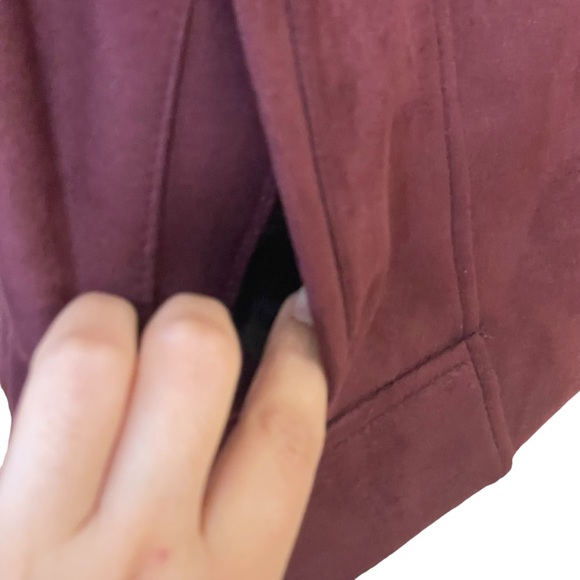 Old‎ Navy Faux Suede Maroon Moto Biker Jacket - Picture 10 of 13